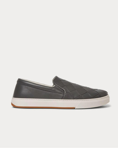 Bottega Veneta Dodger Intrecciato Leather Gray slip on sneakers