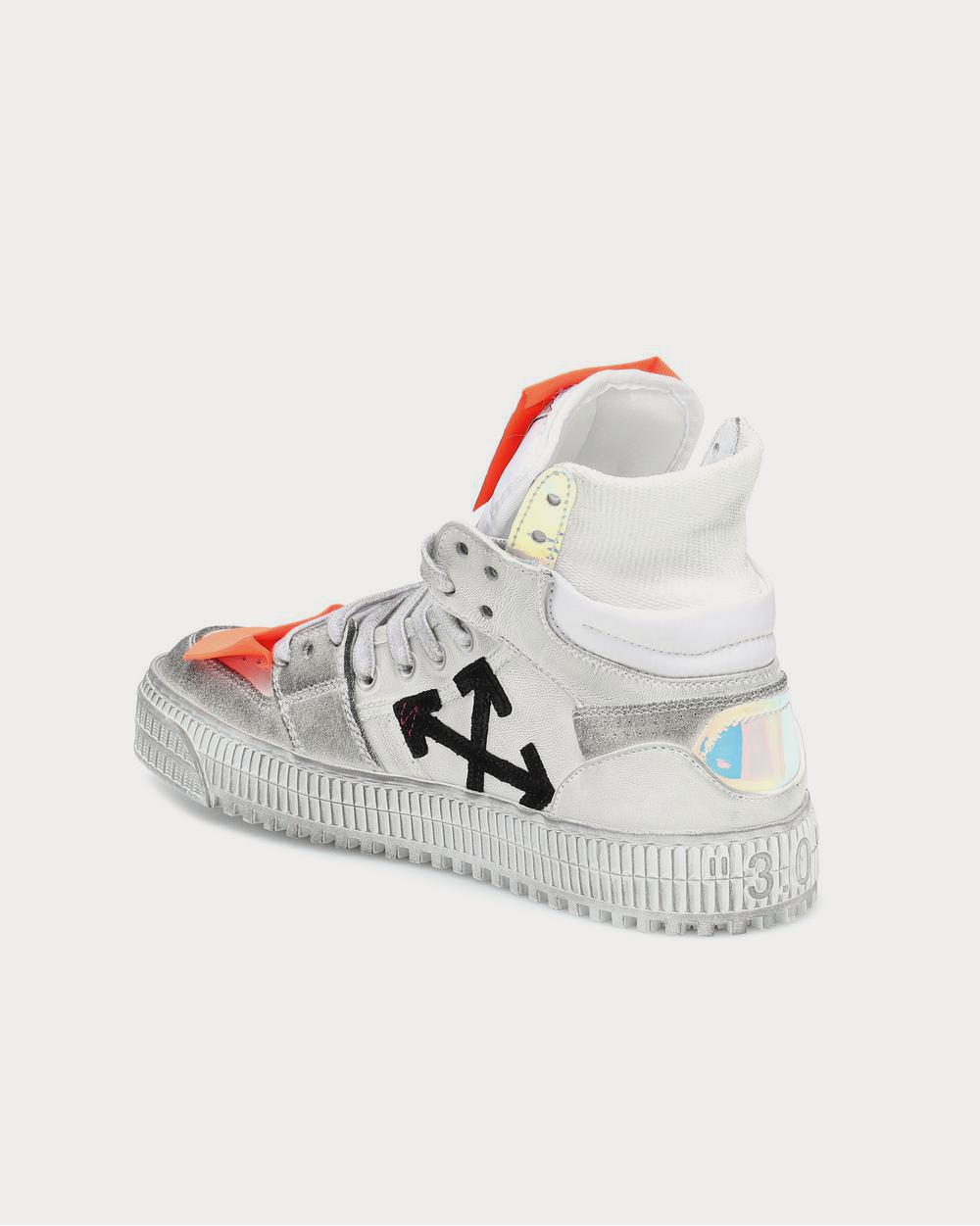 Off-White OFF-COURT 3.0 suede White Iridescent High Top Sneakers - 3