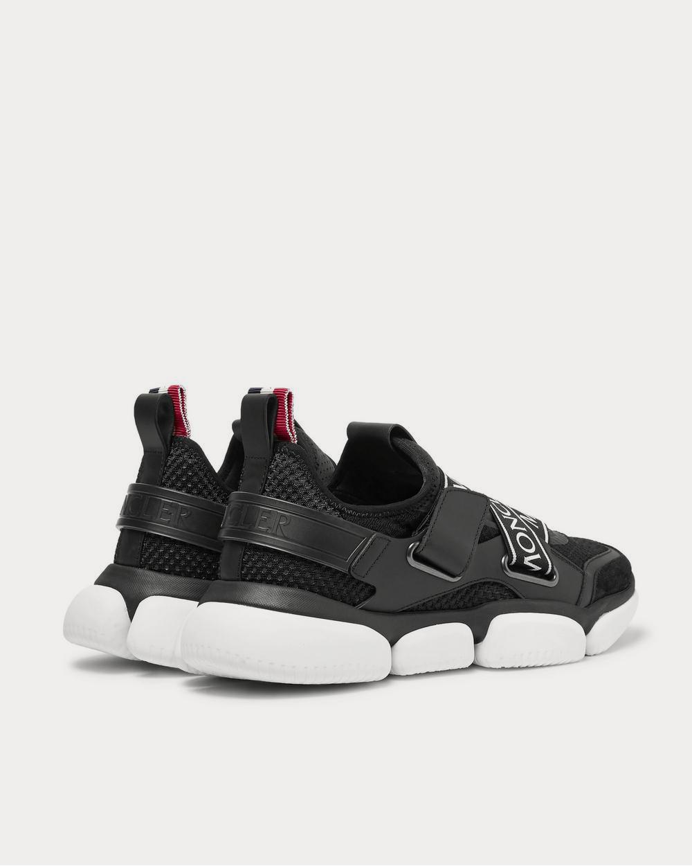 Moncler Bakary Logo-Trimmed Mesh, Suede and Leather  Black low top sneakers - 4