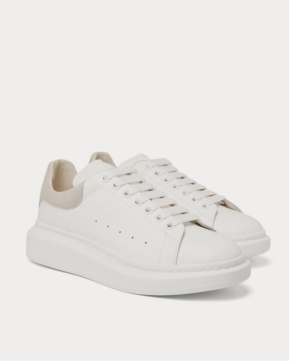 Alexander McQueen Exaggerated-Sole Suede-Trimmed Leather  White low top sneakers - 2