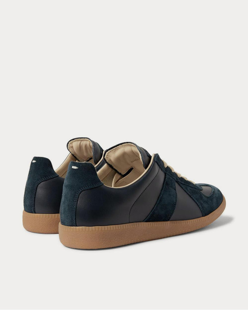Maison Margiela Replica Suede and Leather  Navy low top sneakers - 4