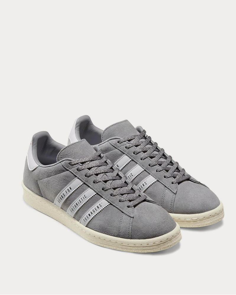 Adidas x Human Made Campus Leather-Trimmed Suede Gray low top sneakers - 2