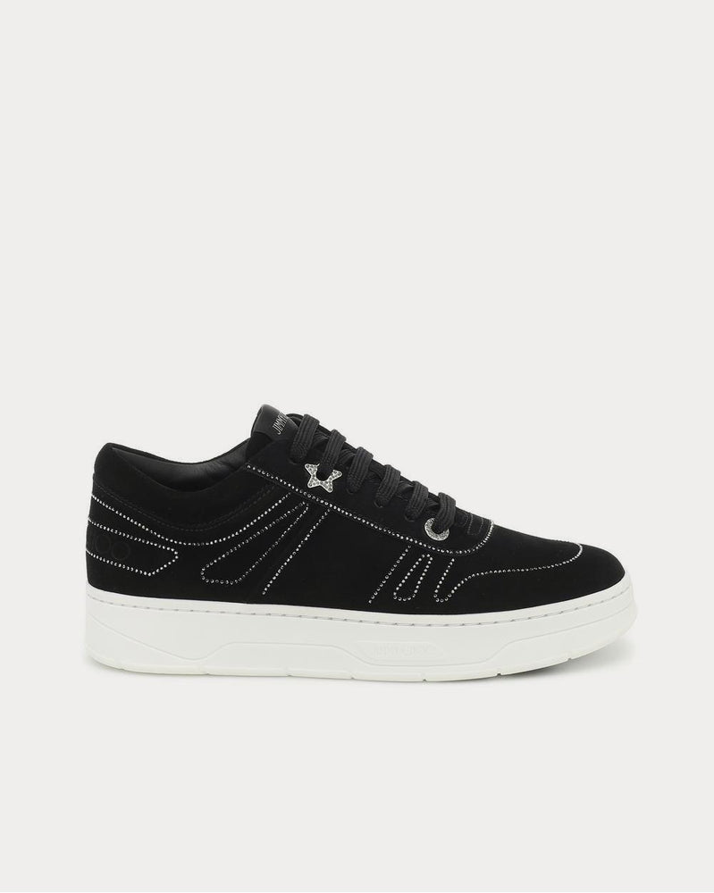 Jimmy Choo Hawaii/F embellished suede Black Low Top Sneakers - 1