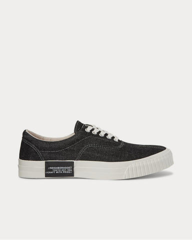 Neighborhood Deck Denim  Black low top sneakers