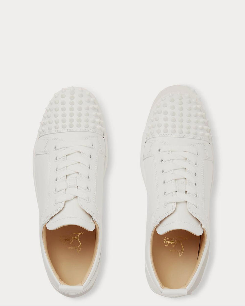 Christian Louboutin Louis Junior Spikes Cap-Toe Leather  White low top sneakers - 6