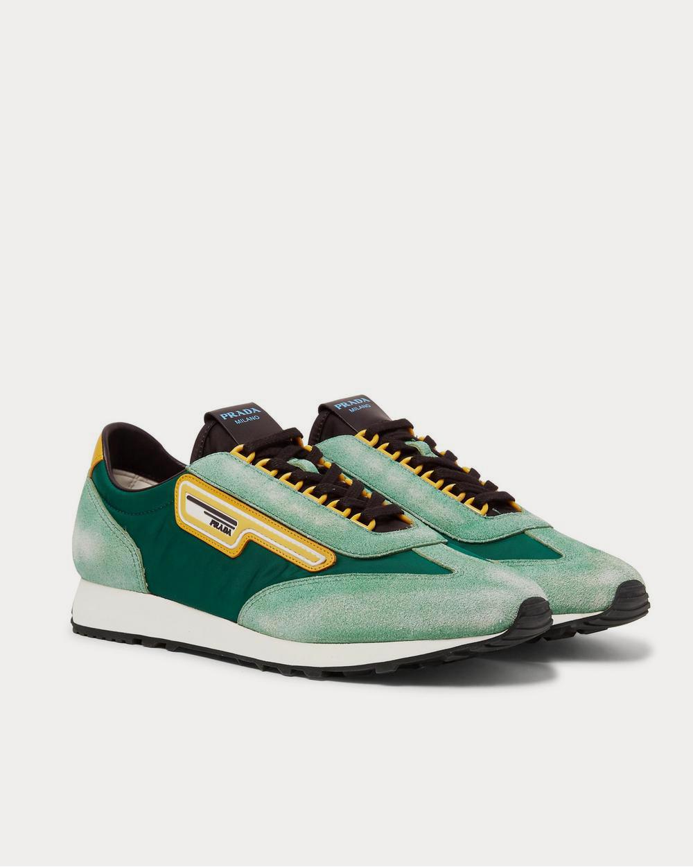 Prada Milano 70 Nylon and Suede  Green low top sneakers - 2