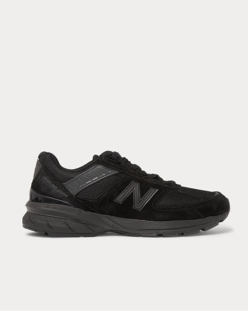 New Balance M990v5 Rubber-Trimmed Suede and Mesh  Black low top sneakers - 1