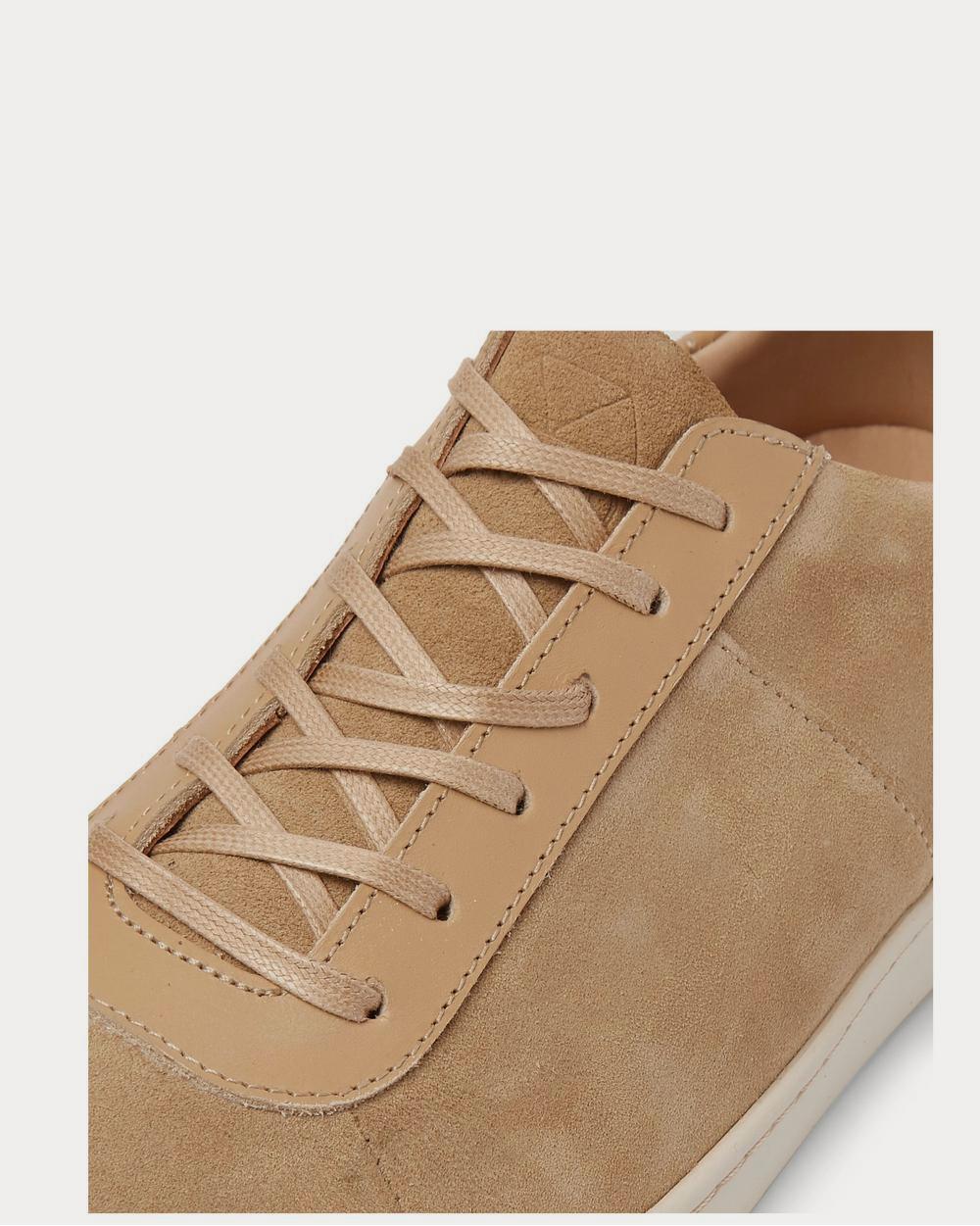 Mulo Leather-Trimmed Suede  Beige low top sneakers - 4