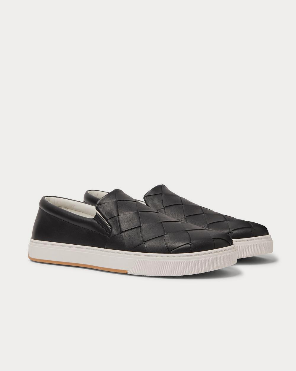 Bottega Veneta Dodger Intrecciato Leather  Black slip on sneakers - 2