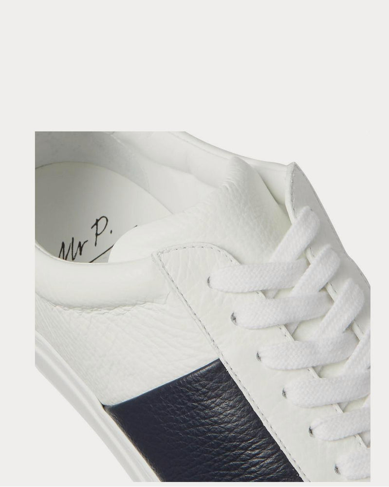 Mr P. Larry Full-Grain Leather  White low top sneakers - 5