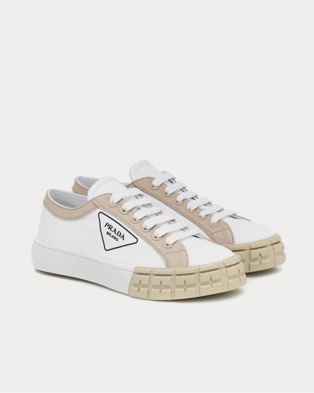 Prada Wheel gabardine White Low Top Sneakers - 2