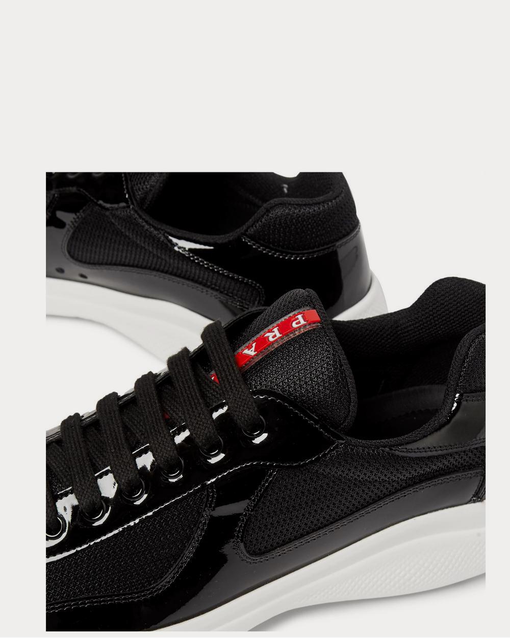 Prada America's Cup Patent-Leather and Mesh  Black low top sneakers - 5