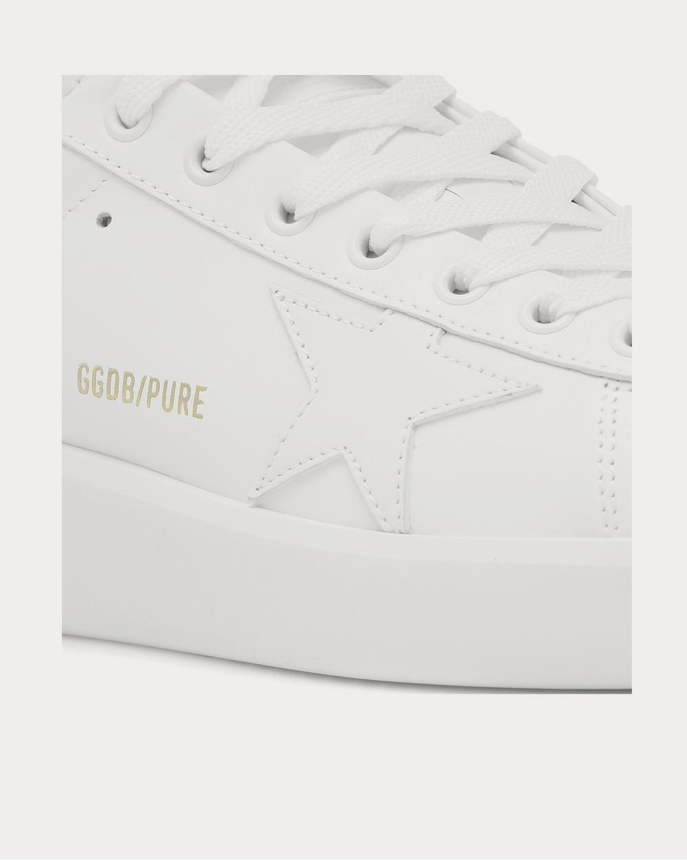 Golden Goose Pure Star leather White Leather-Black Heel Low Top Sneakers - 4