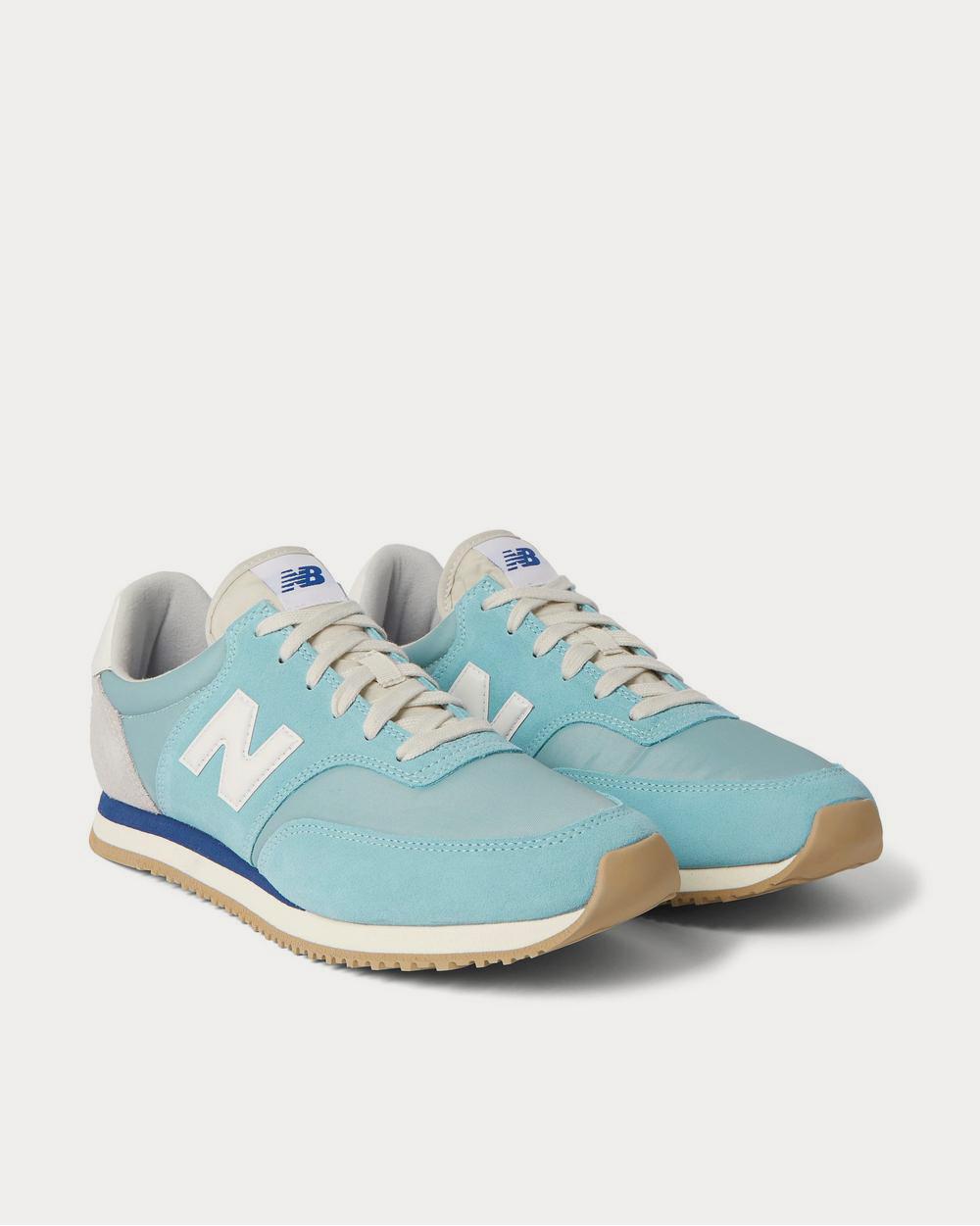 New Balance Comp 100 Leather and Suede-Trimmed Shell  Light blue low top sneakers - 2