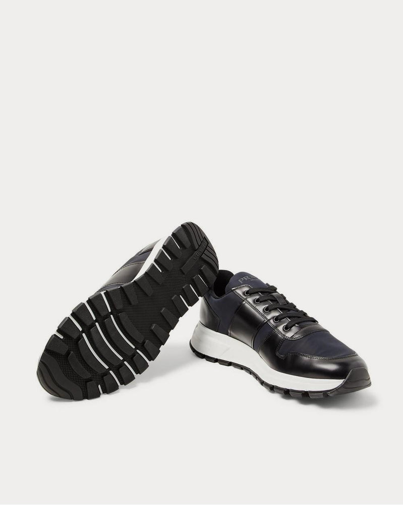 Prada Match Race Leather-Trimmed Nylon  Black low top sneakers - 3