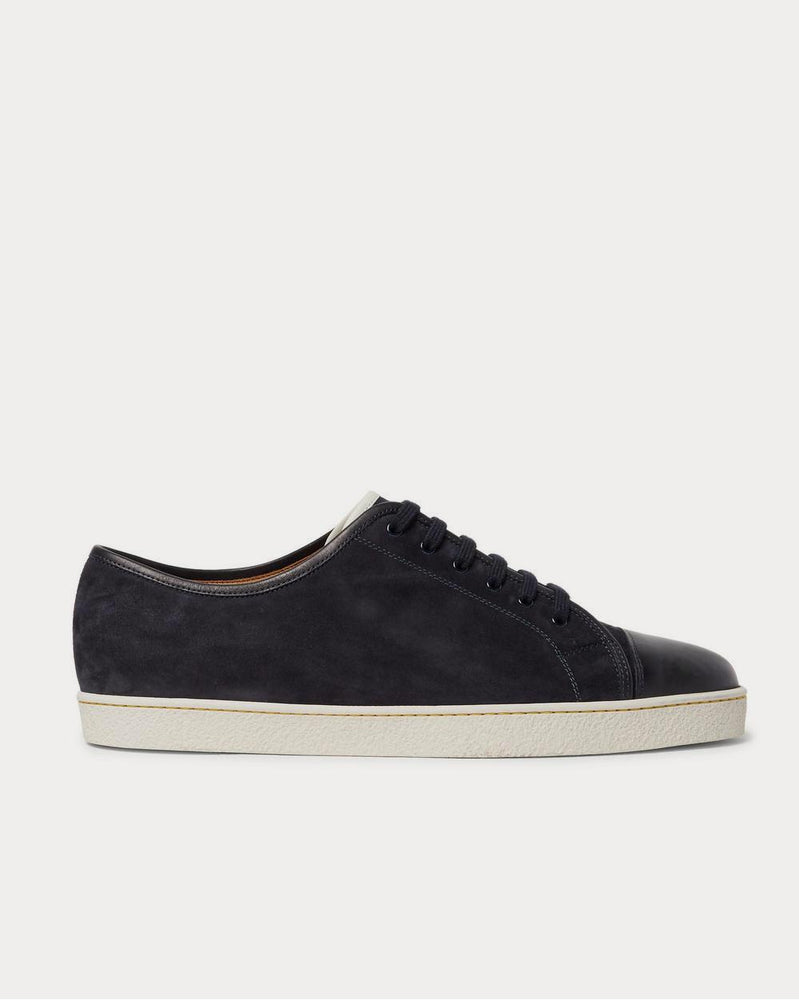 John Lobb Levah Cap-Toe Suede and Leather  Navy low top sneakers - 1