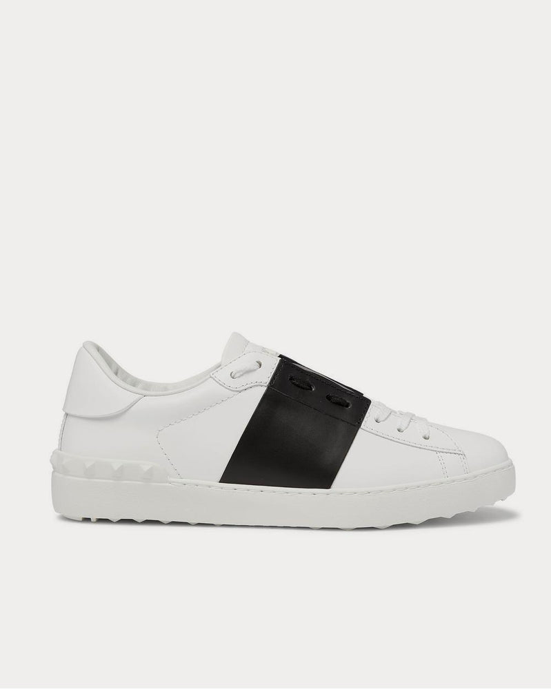 Valentino Open Striped Leather  White low top sneakers - 1