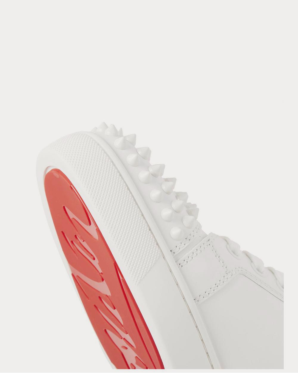 Christian Louboutin Louis Junior Spikes Cap-Toe Leather  White low top sneakers - 5