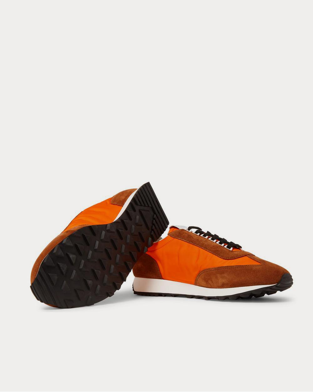 Prada Milano 70 Rubber and Leather-Trimmed Nylon  Orange low top sneakers - 3