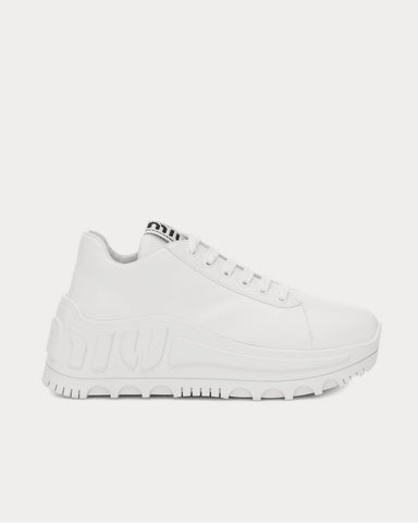 Miu Miu Leather flatform Bianco Low Top Sneakers