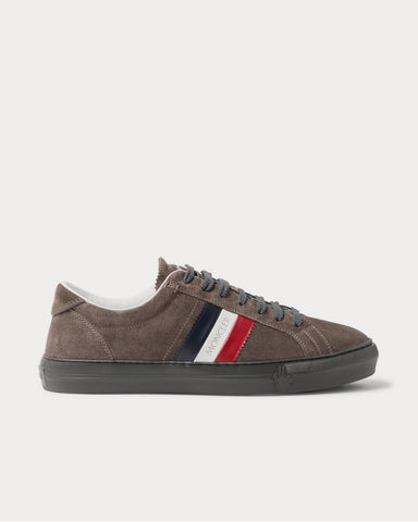 Moncler New Monaco Suede and Leather  Gray low top sneakers