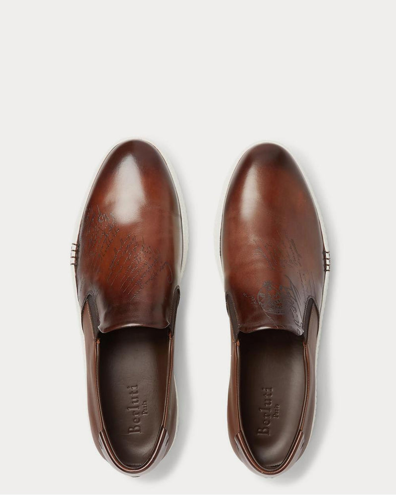 Berluti Playtime Scritto Leather Slip-On  Brown sneakers - 6