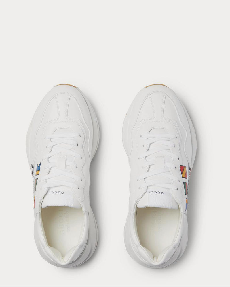 Gucci Rhyton Logo-Print Leather  White low top sneakers - 6