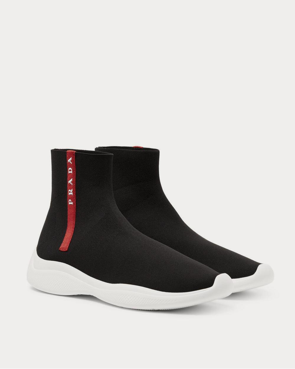 Prada America's Cup Stretch-Knit High-Top  Black high top sneakers - 2