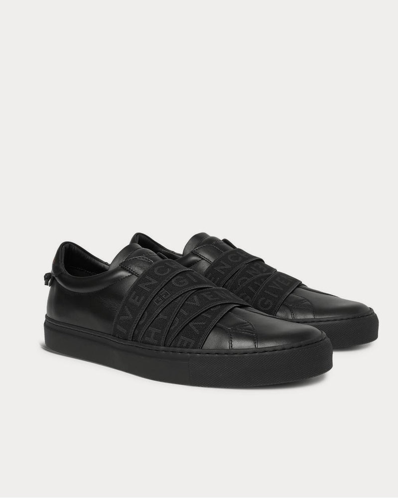 Givenchy Urban Street Logo-Jacquard Leather Slip-On  Black low top sneakers - 2