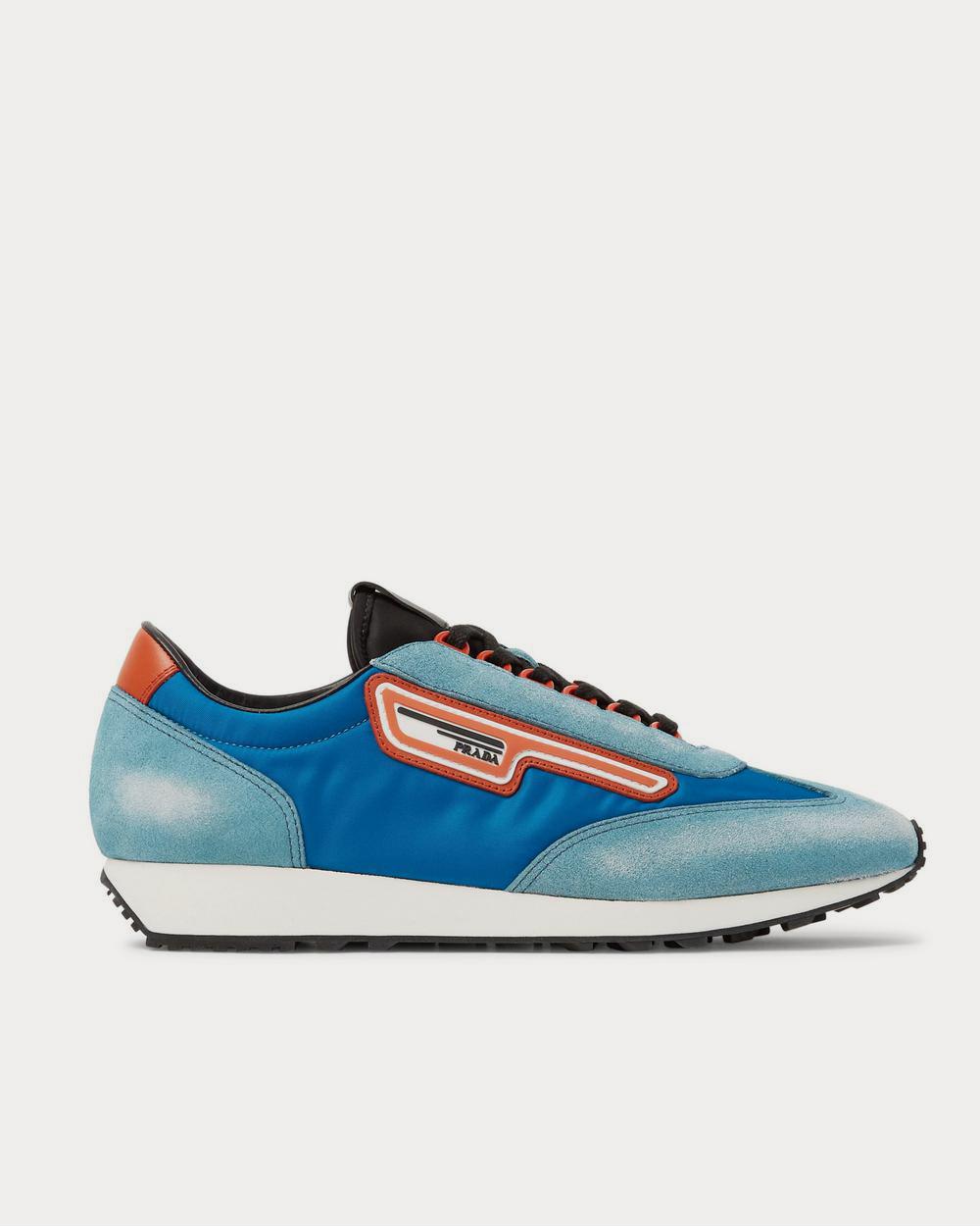 Prada Milano 70 Nylon and Suede  Light blue low top sneakers - 1