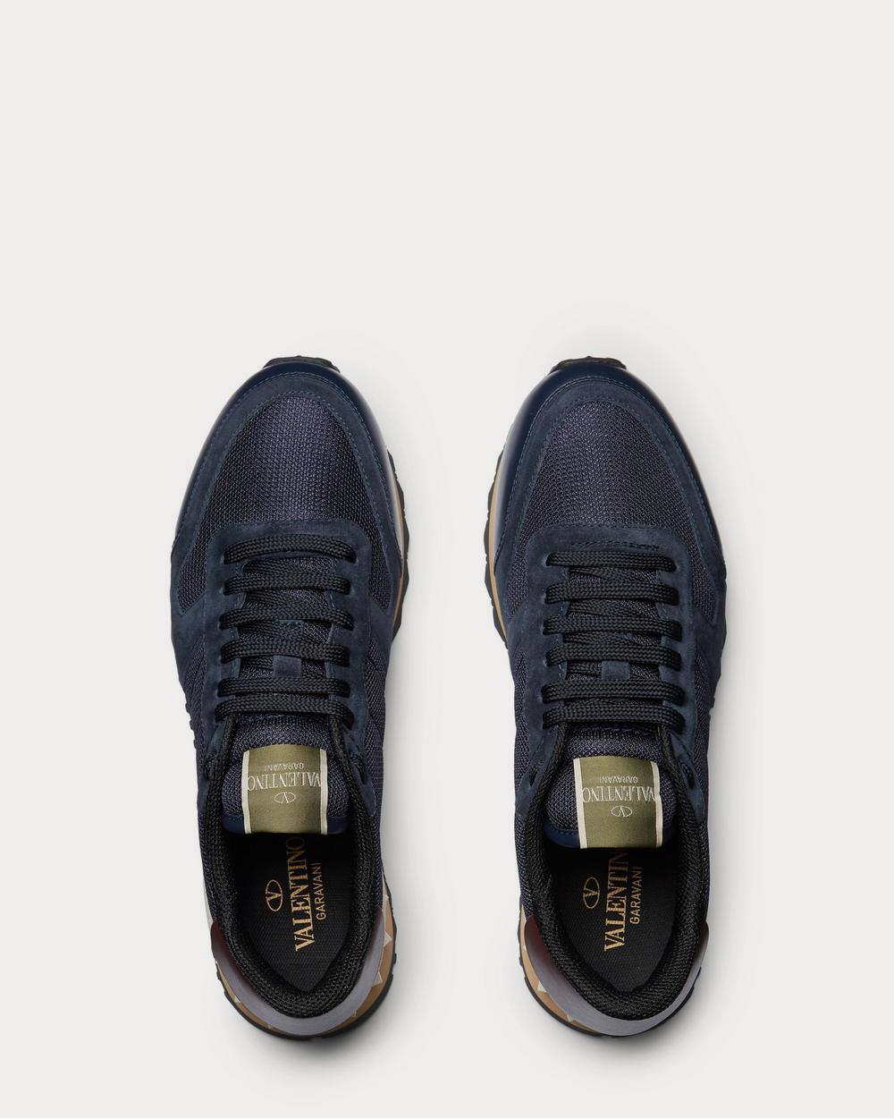 Valentino Rockrunner Mesh, Leather and Suede  Navy low top sneakers - 6