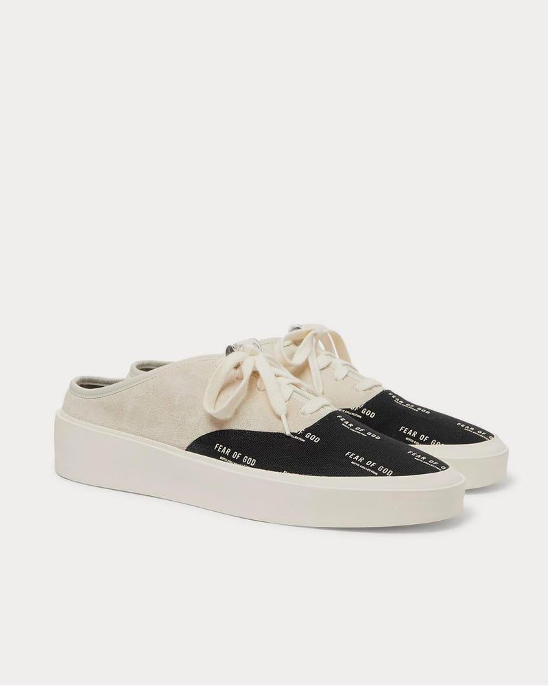 Fear of God 101 Suede and Logo-Print Canvas Backless  Stone low top sneakers - 2