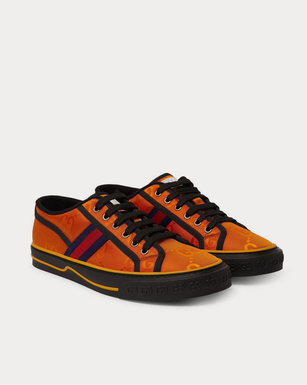 Gucci Off the Grid Webbing-Trimmed Monogrammed ECONYL Canvas  Orange low top sneakers - 2