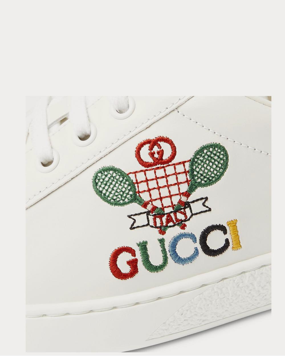 Gucci New Ace Logo-Embroidered Leather  White low top sneakers - 5