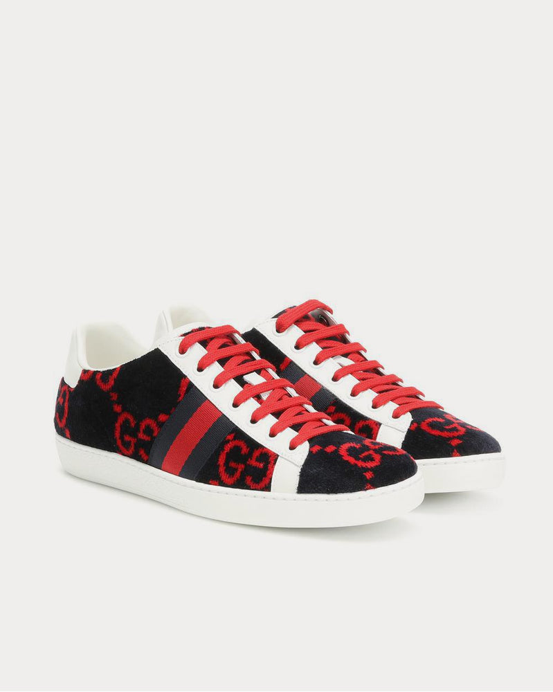 Gucci Ace GG terry cloth Navy Low Top Sneakers - 2