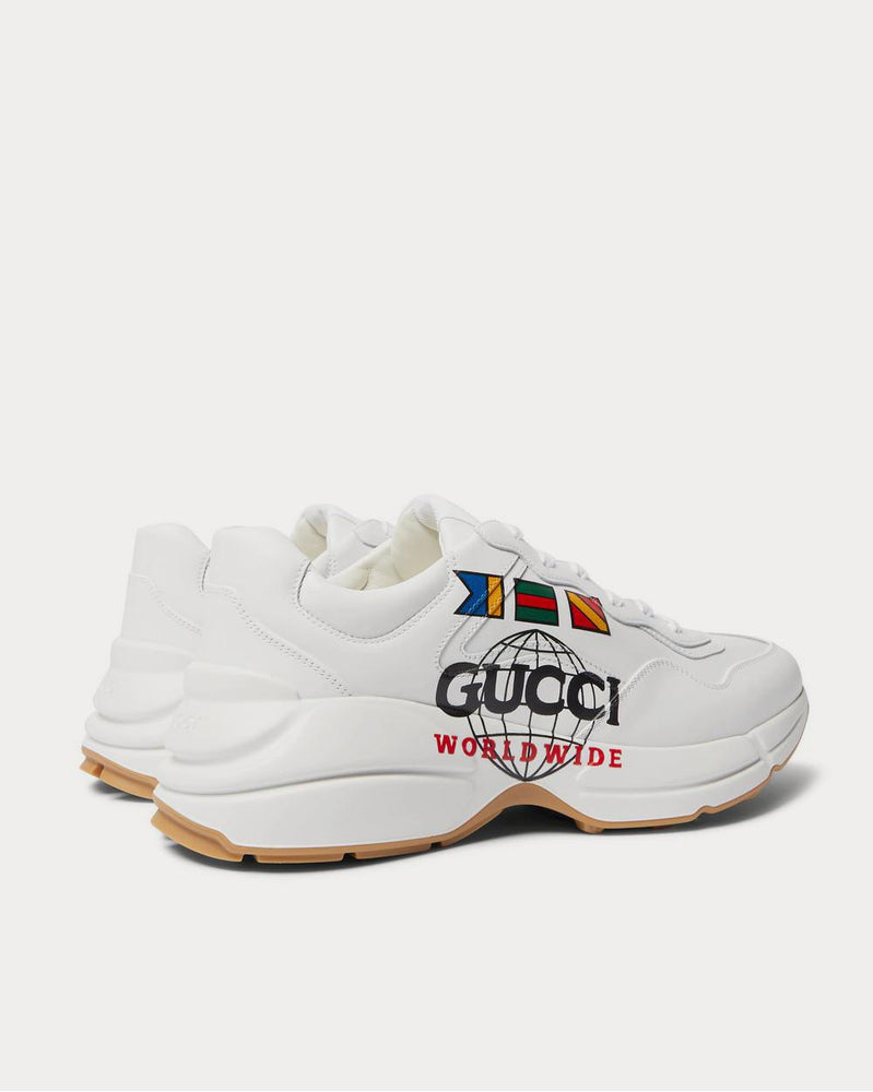 Gucci Rhyton Logo-Print Leather  White low top sneakers - 4