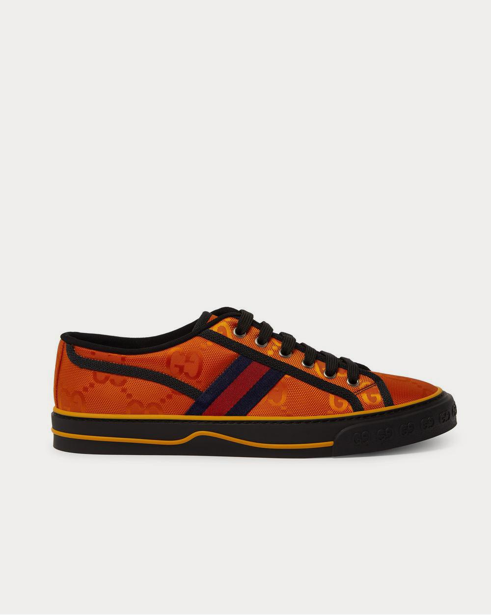 Gucci Off the Grid Webbing-Trimmed Monogrammed ECONYL Canvas  Orange low top sneakers - 1