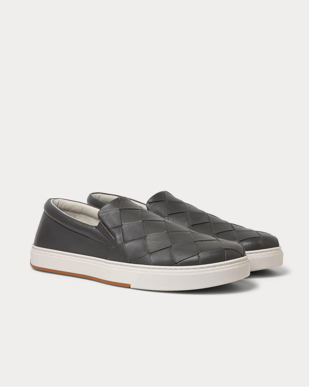 Bottega Veneta Dodger Intrecciato Leather Gray slip on sneakers - 2