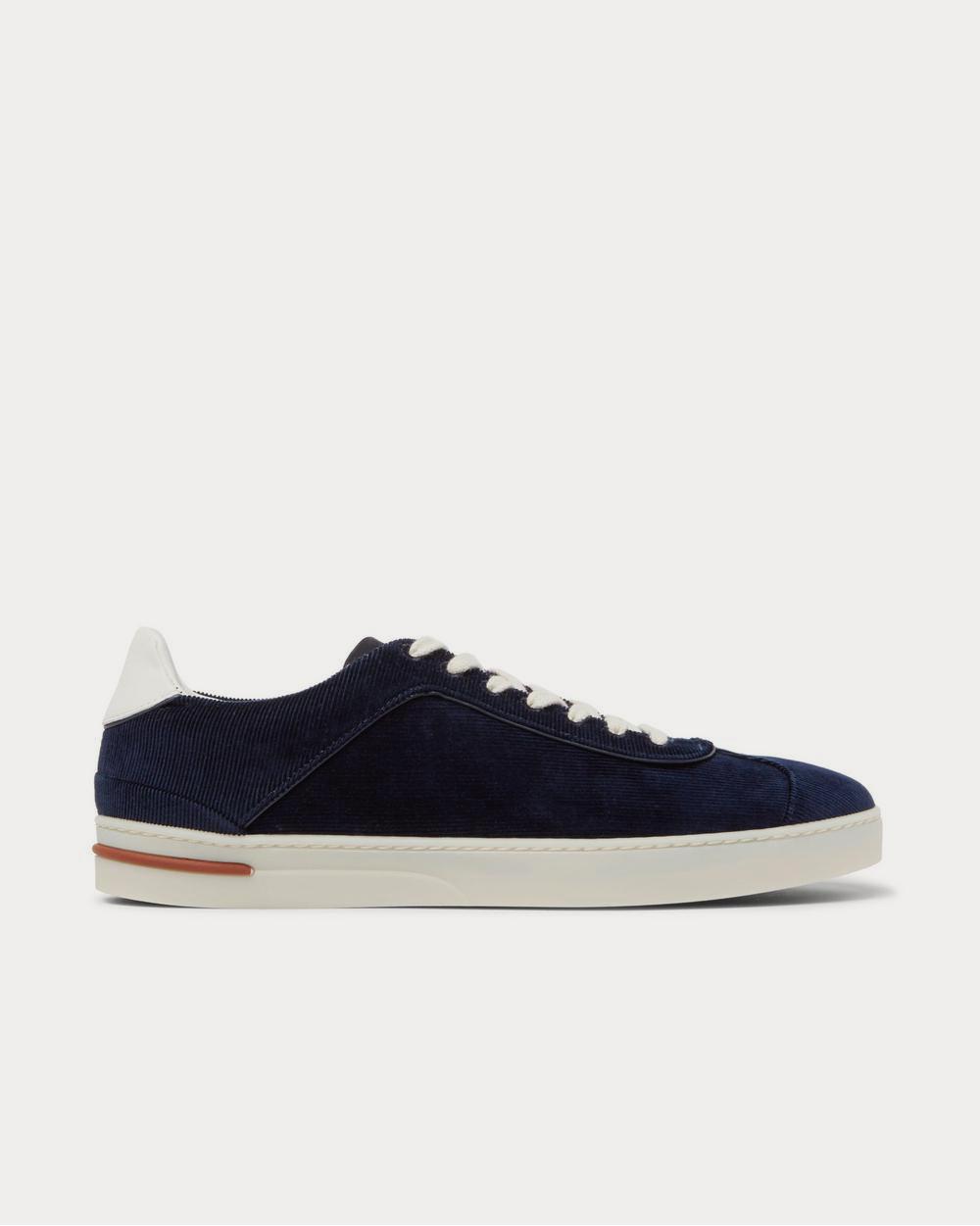 Loro Piana 70's Walk Corduroy  Navy low top sneakers - 1