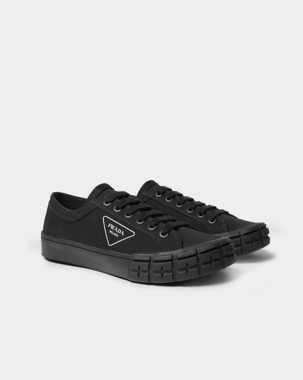 Prada Logo-Print Canvas  Black low top sneakers - 2