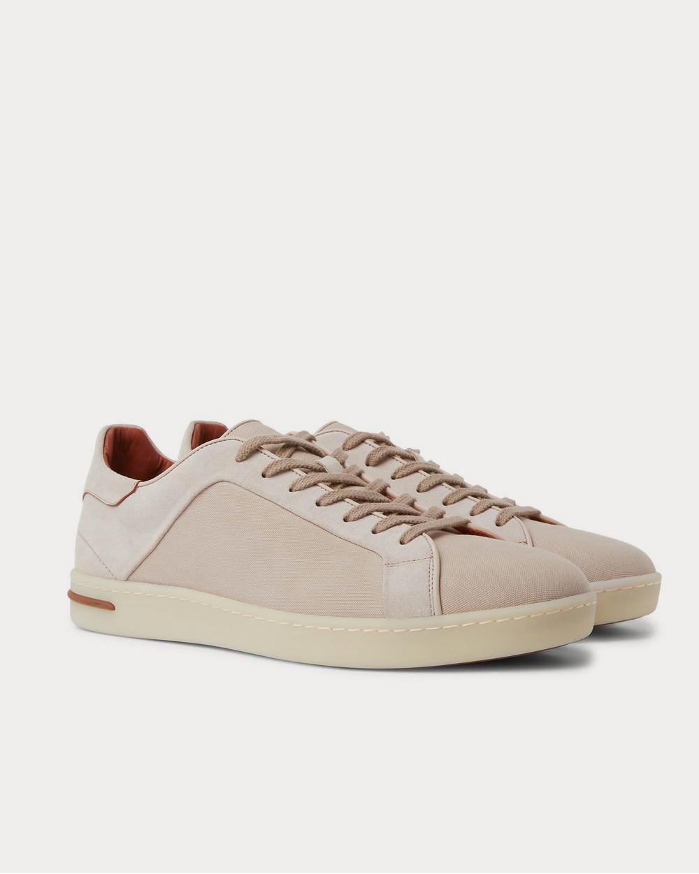 Loro Piana Traveller Suede and Canvas  Beige low top sneakers - 2