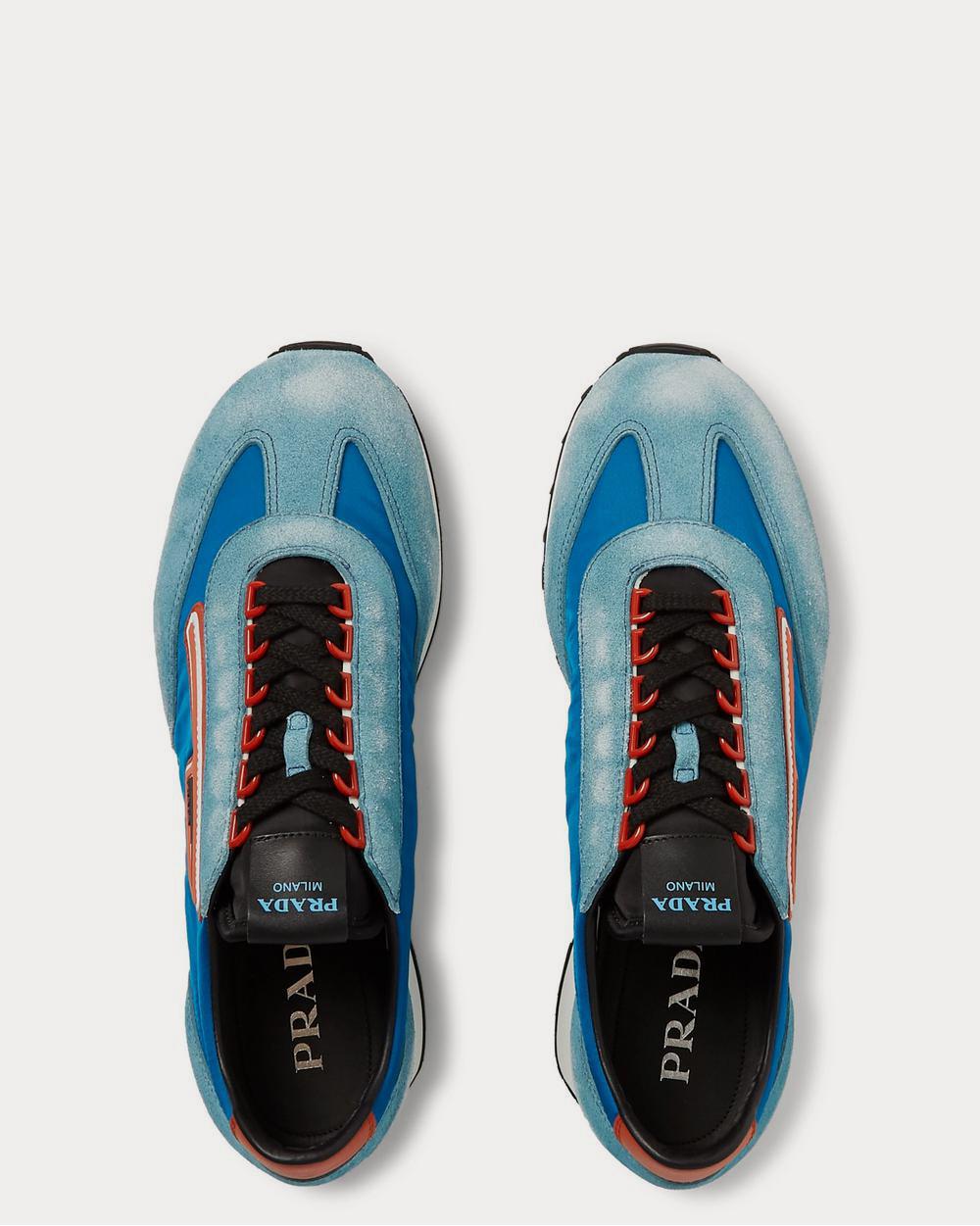 Prada Milano 70 Nylon and Suede  Light blue low top sneakers - 6