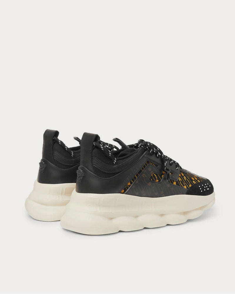 Versace Chain Reaction Panelled Shell, Rubber and Suede  Black low top sneakers - 4