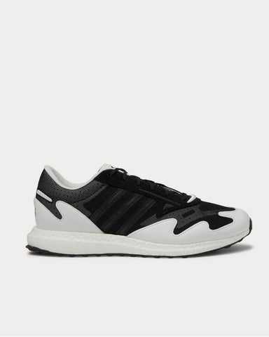 Y-3 Rhisu Run Leather and Suede-Trimmed Mesh  Black low top sneakers