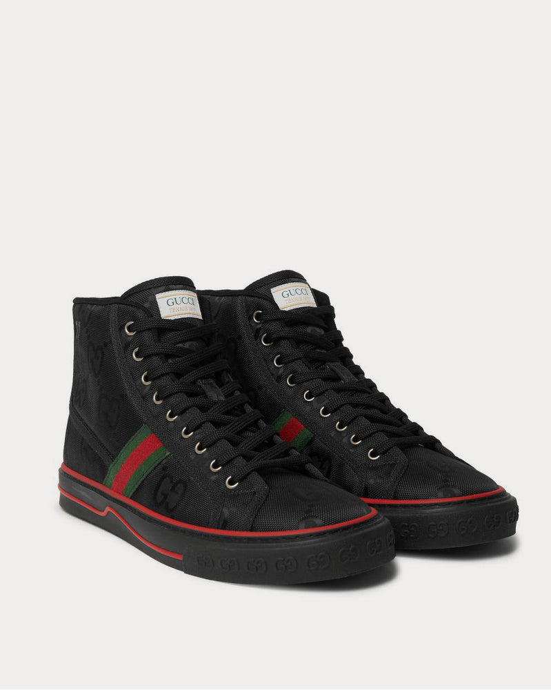 Gucci Off the Grid Webbing-Trimmed Monogrammed ECONYL Canvas High-Top  Black high top sneakers - 2