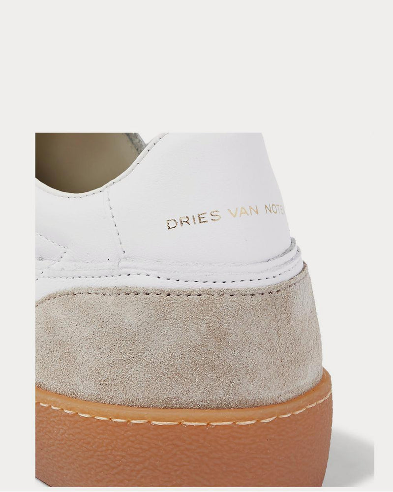 Dries Van Noten Panelled Suede and Leather  White low top sneakers - 4