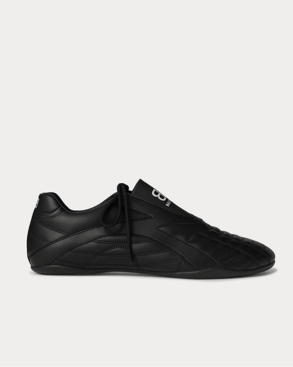 Balenciaga Zen Logo-Print Faux Leather  Black low top sneakers - 1