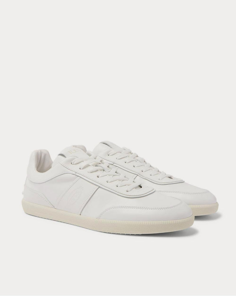 Tod's Logo-Debossed Leather  White low top sneakers - 2