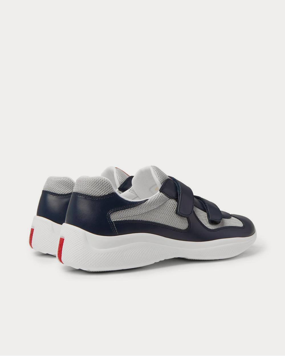 Prada Americas Cup Leather and Mesh  Navy low top sneakers - 4