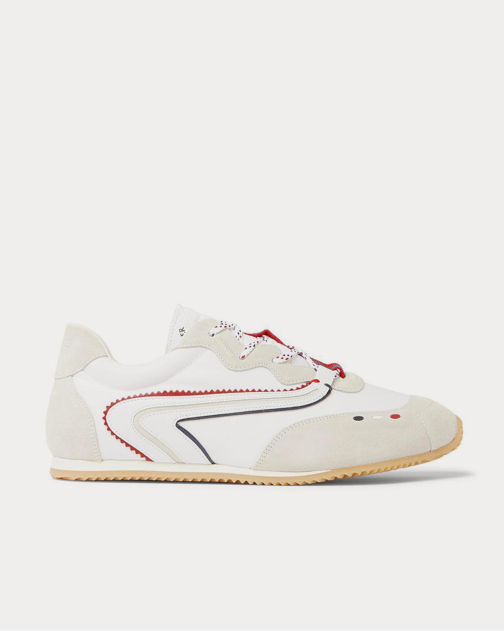 Moncler 1952 Leather-Trimmed Canvas and Suede  White low top sneakers - 1